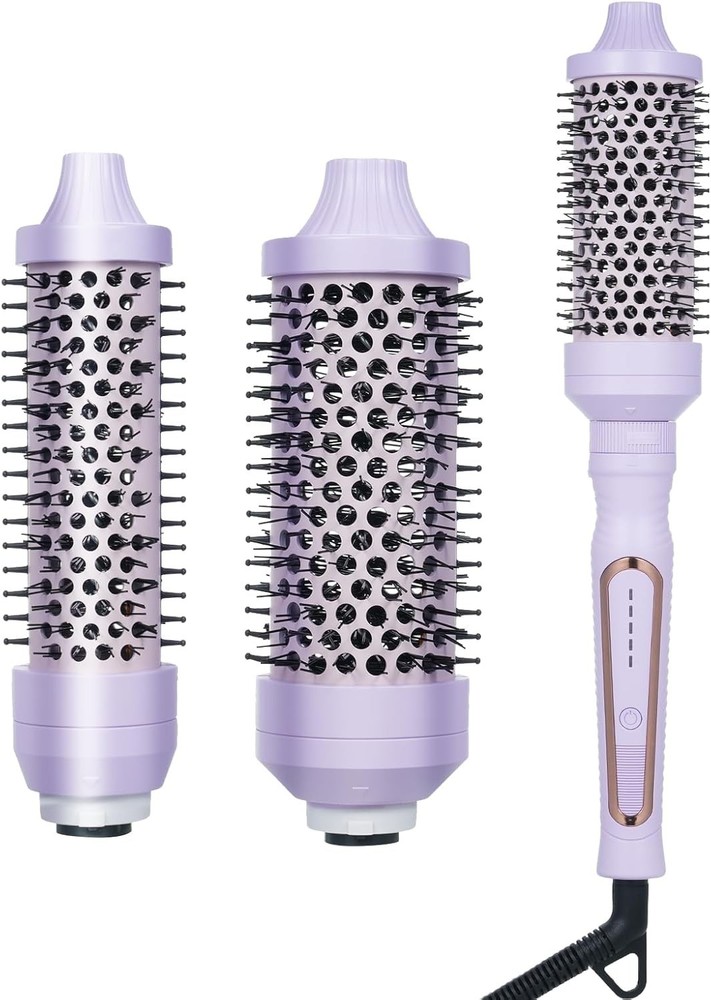 Thermal Heated Round Brush Curling Iron with Fast Heat Frizz Control and Dual Voltage