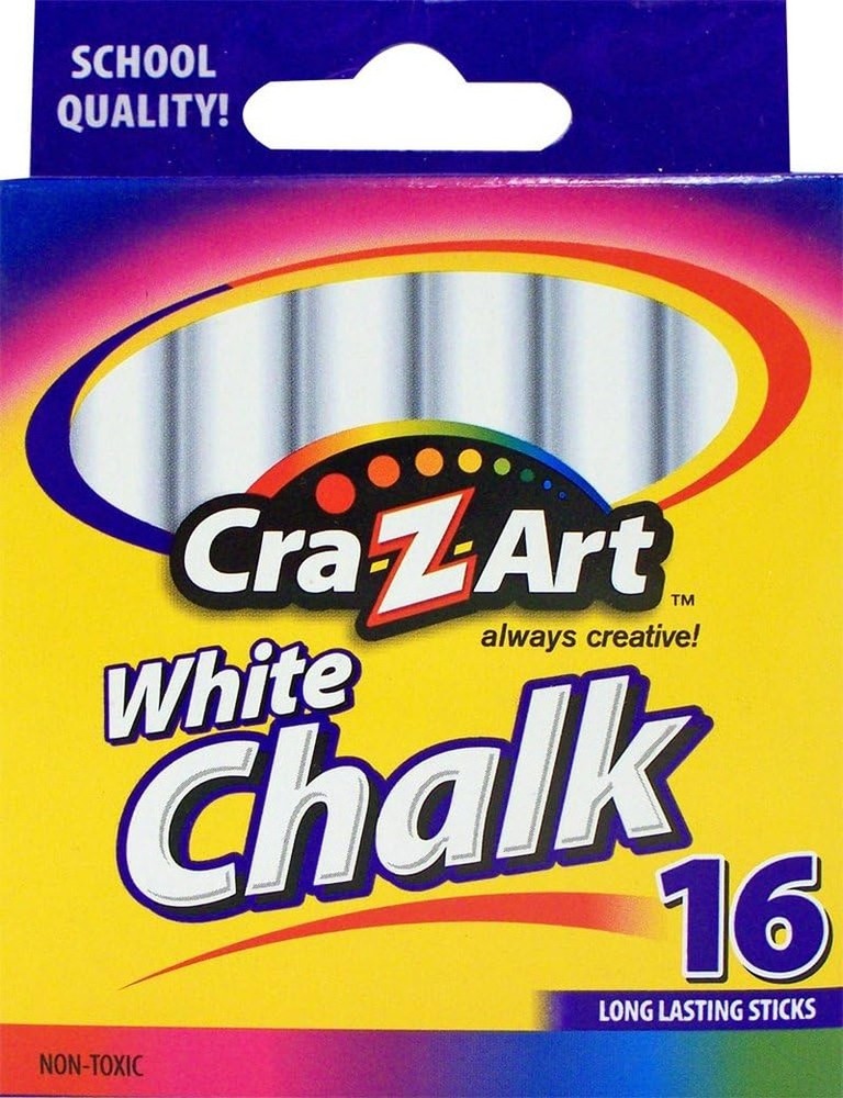 Cra-Z-Art White Chalk 16-Pack for School and Art Projects