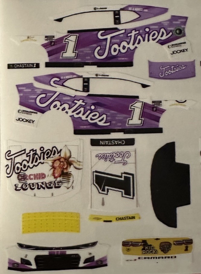 Custom 2022 Ross Chastain #1 Tootsies 1/64 NASCAR Peel & Stick Decals