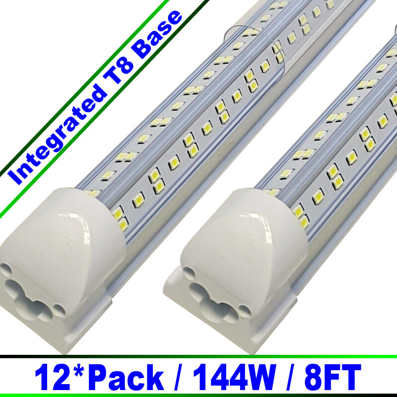 12 Pcs 8Ft Led Shop Light 8 Foot 144W T8 Integrated 8' LED Tube Light Fixture