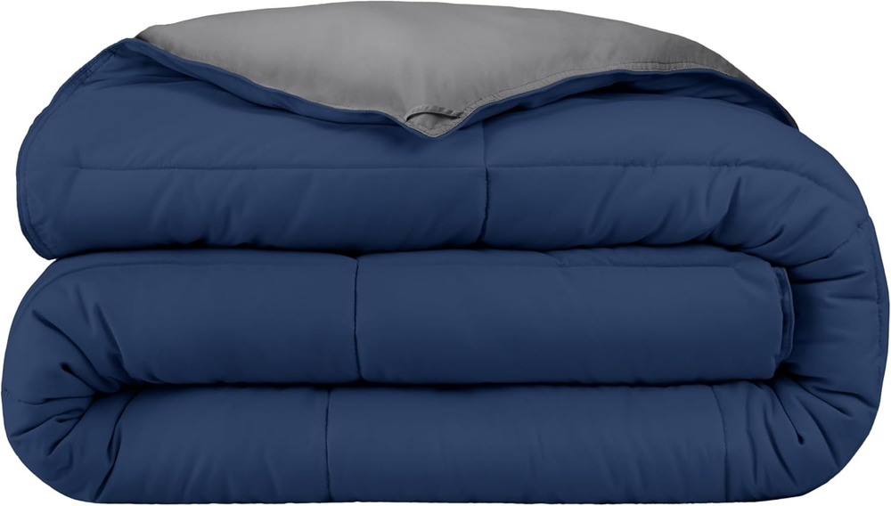 Extra Long Comforter - Reversible Colors - Goose down Alternative - Ultra-Soft -