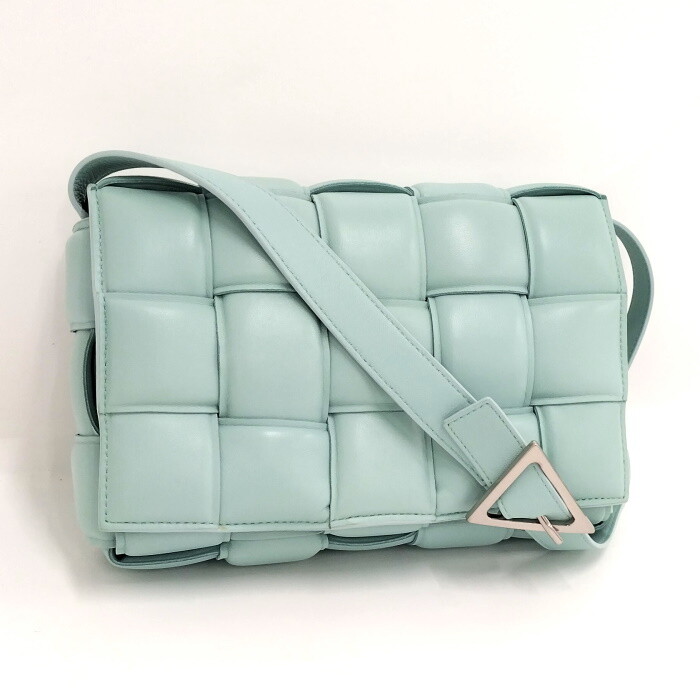 BOTTEGA VENETA Budded Cassette Light Blue Leather Shoulder Bag 591970