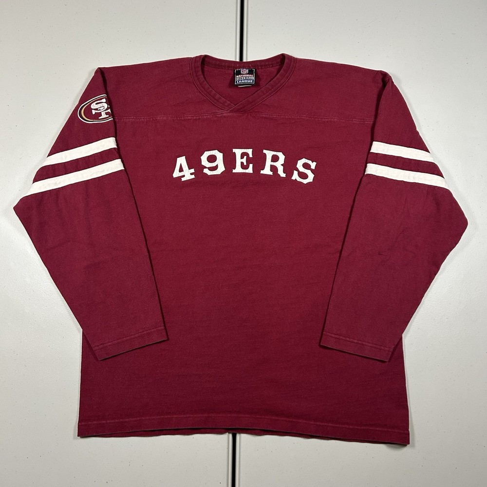 Vintage y2k San Francisco 49ers Long Sleeve Striped Shirt Size Medium NFL Retro