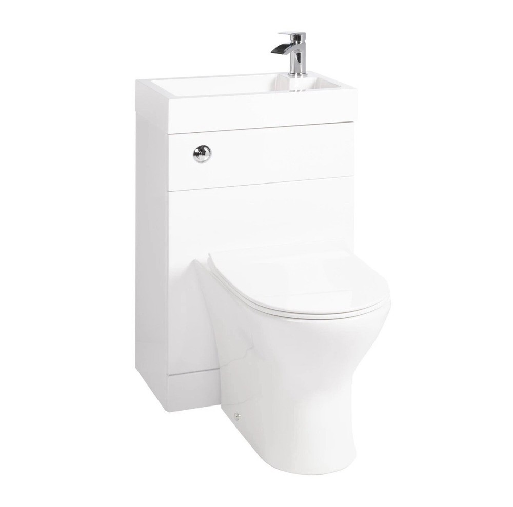 2-in-1 Close Coupled Toilet With Sink On Top Cloakroom Combo Space Saving Unit!!