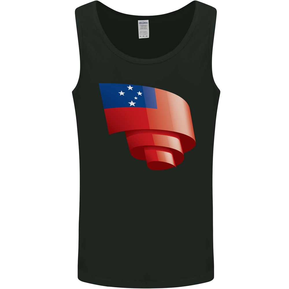 Curled Samoa Flag Samoan Day Football Mens Vest Tank Top