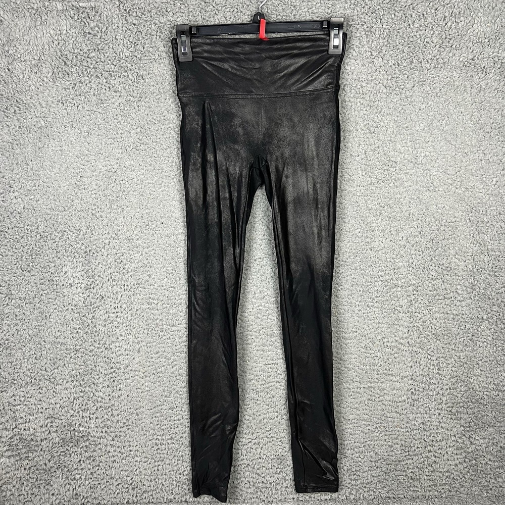 SPANX Womens Size Small Faux Leather High Rise Tummy Control Leggings