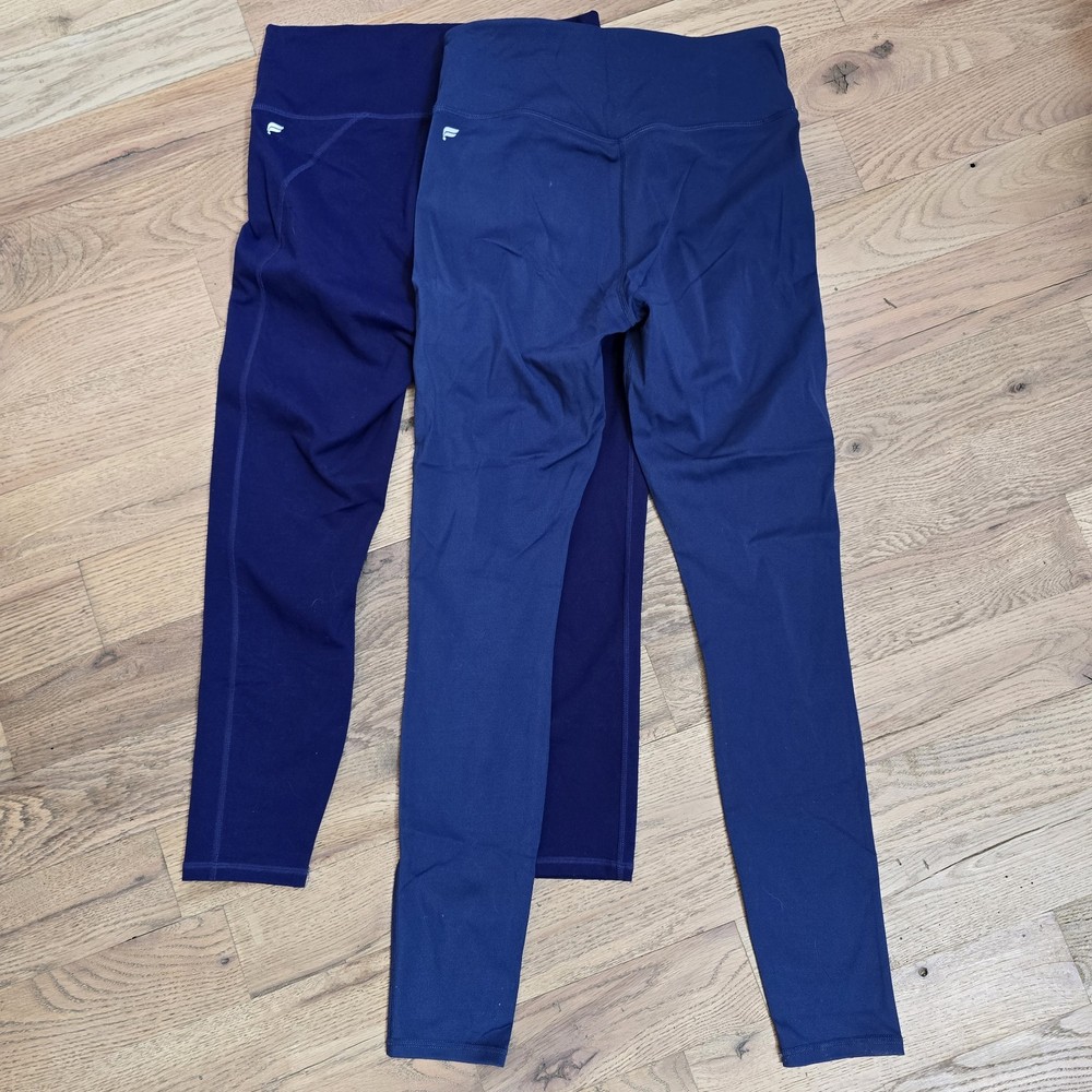 Lot Of 2 Fabletics Leggings Women’s Medium Blue Pull On Athleisure Stretch