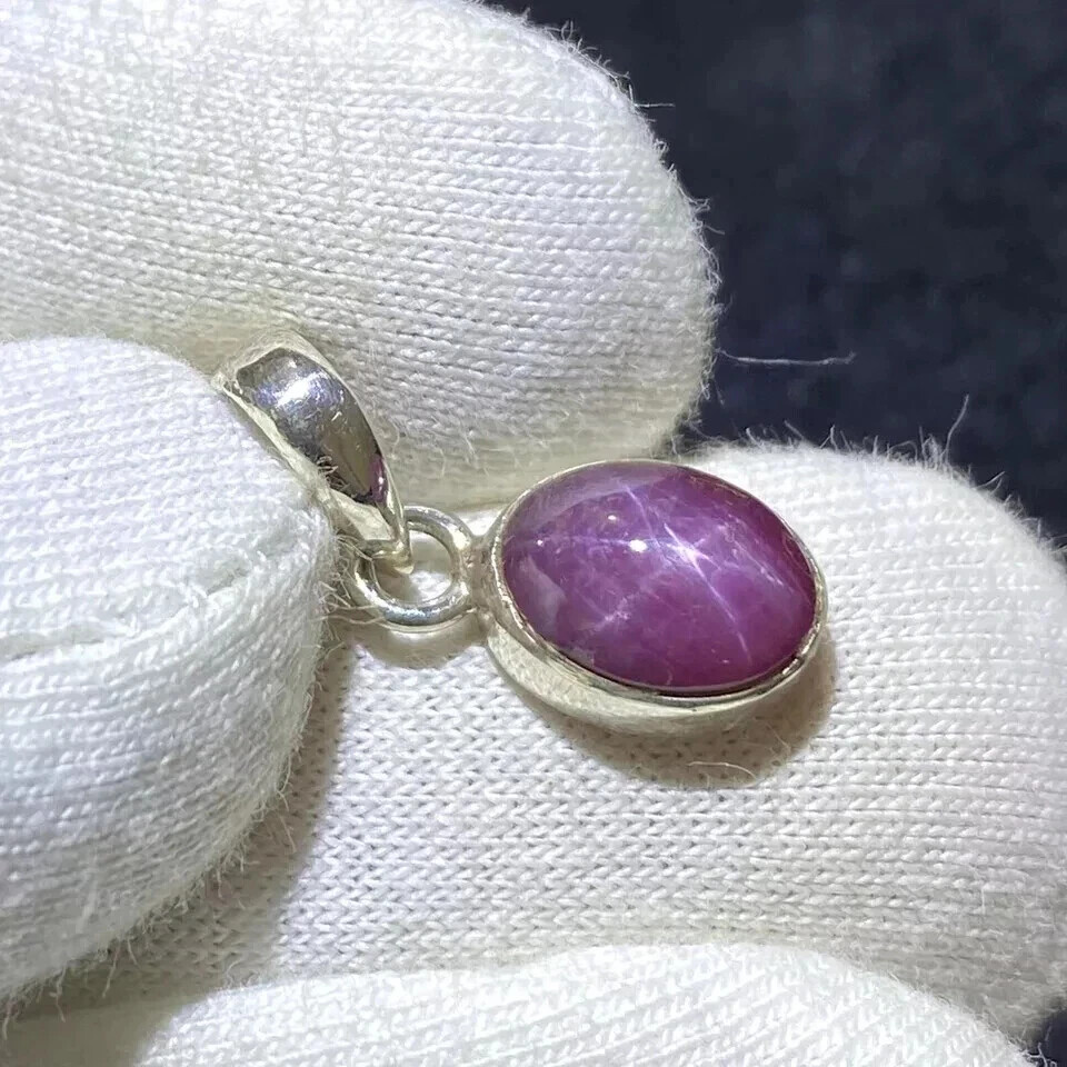 20.40 Ct + Certified Natural Purple Star Sapphire 925 Solid Silver Pendant