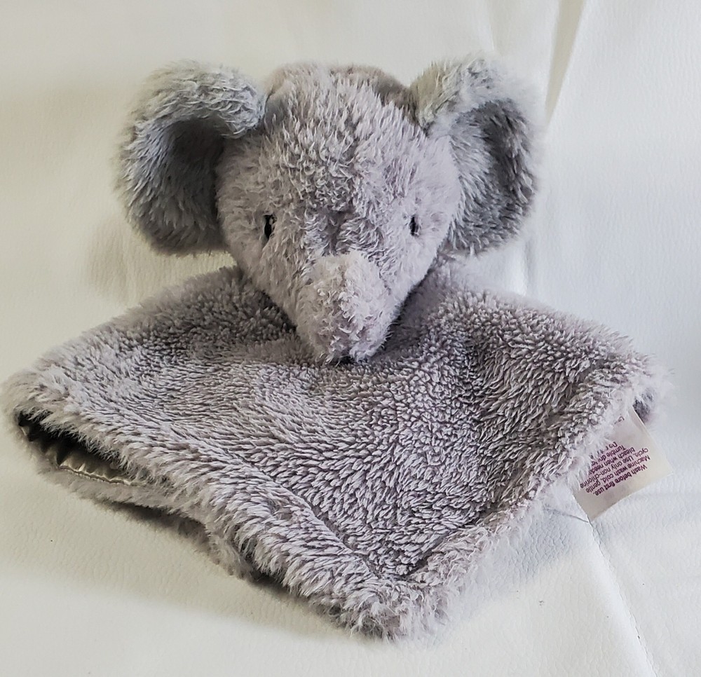 Elephant Blanket Buddy 12x12 inch Grey Lovey Parent's Choice Cuddly Fuzzy Soft