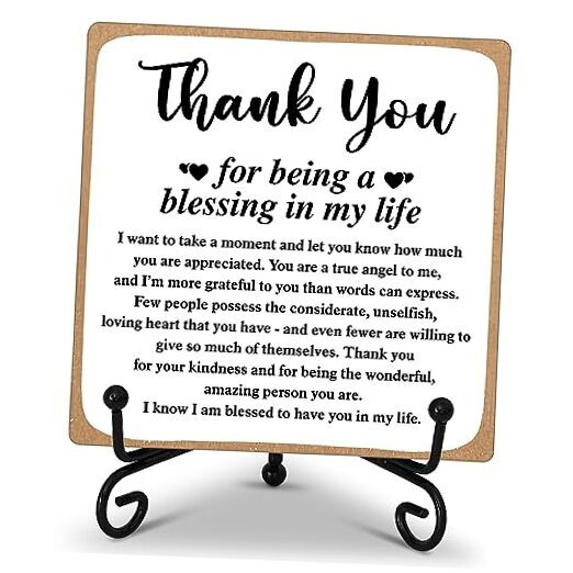 Thank You Gifts for Women Men Friends Mom, Thank You for Being A Blessing in