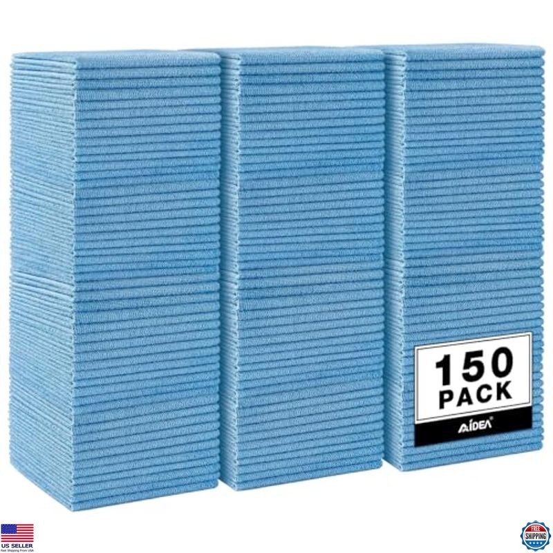 150PK 12x12 Microfiber Cleaning Cloths Lint Free Absorbent Car Towels