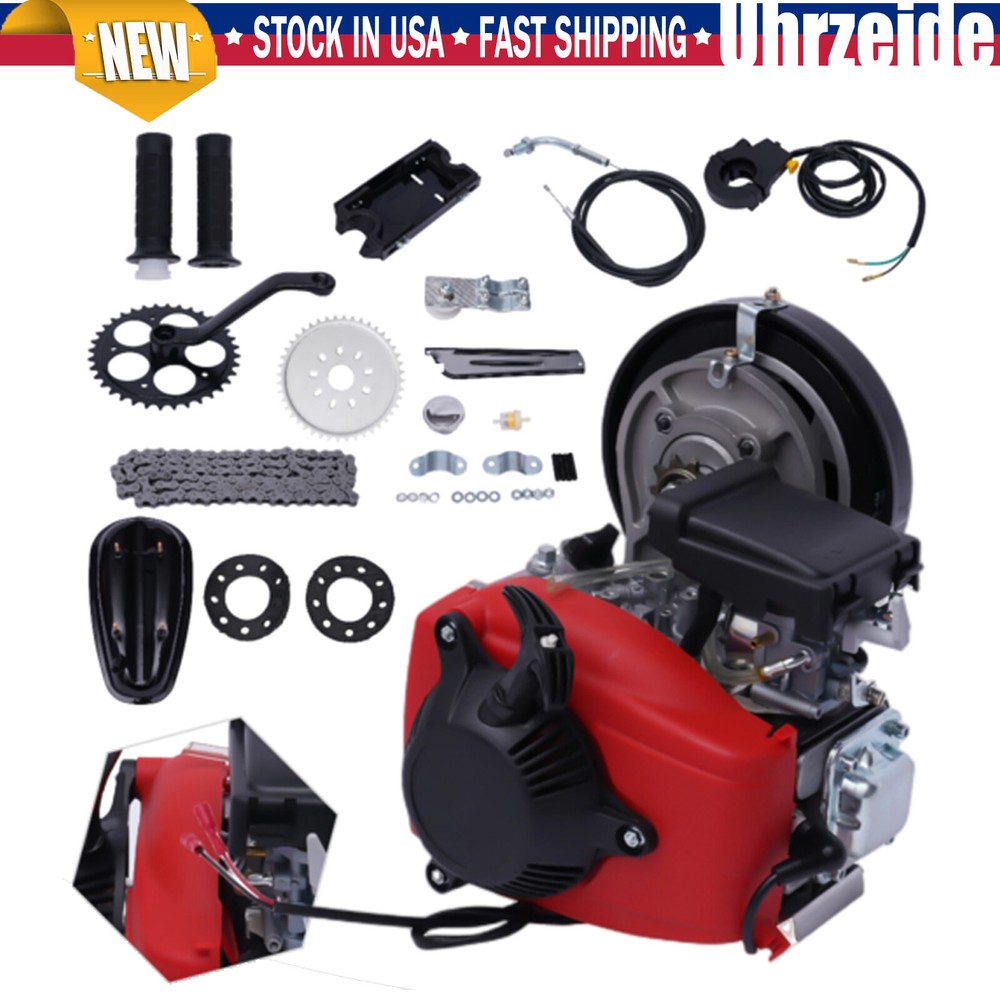 4-Stroke Bike Engine Motor Kit 49CC Gas Petrol Motorized Bicycle Scooter Belt