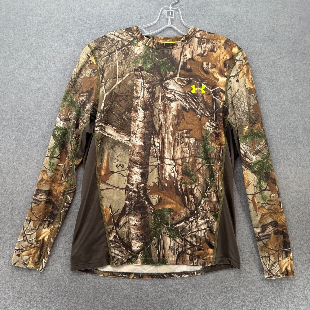 Under Armour Mens M Loose Long Sleeve Heat Gear Scent Control Camo Shirt