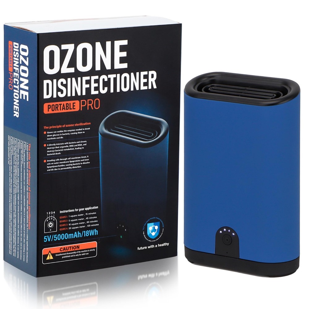 Portable Ozone Generator Air Purifier – 5000mAh Rechargeable, Battery Operate...