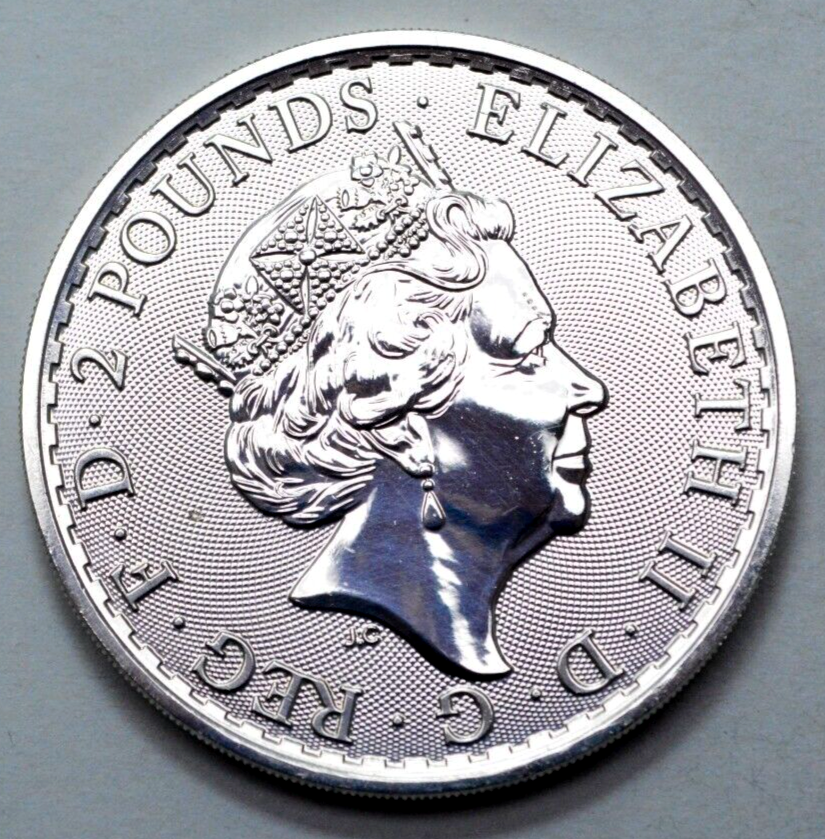 2021 Great Britain 1 Oz 999 Fine Silver Britannia £2 Coin Silver Round UNC, NR $
