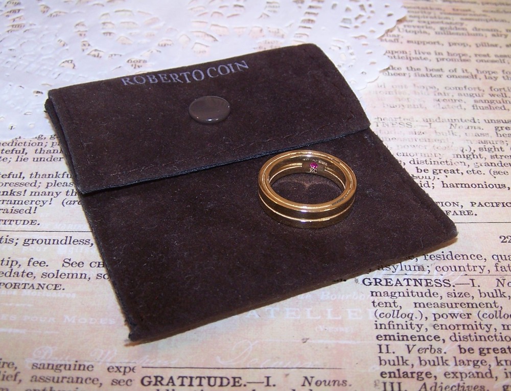 ROBERTO COIN 18K Yellow Gold Portofino Wedding Ring Band - Size 5.25