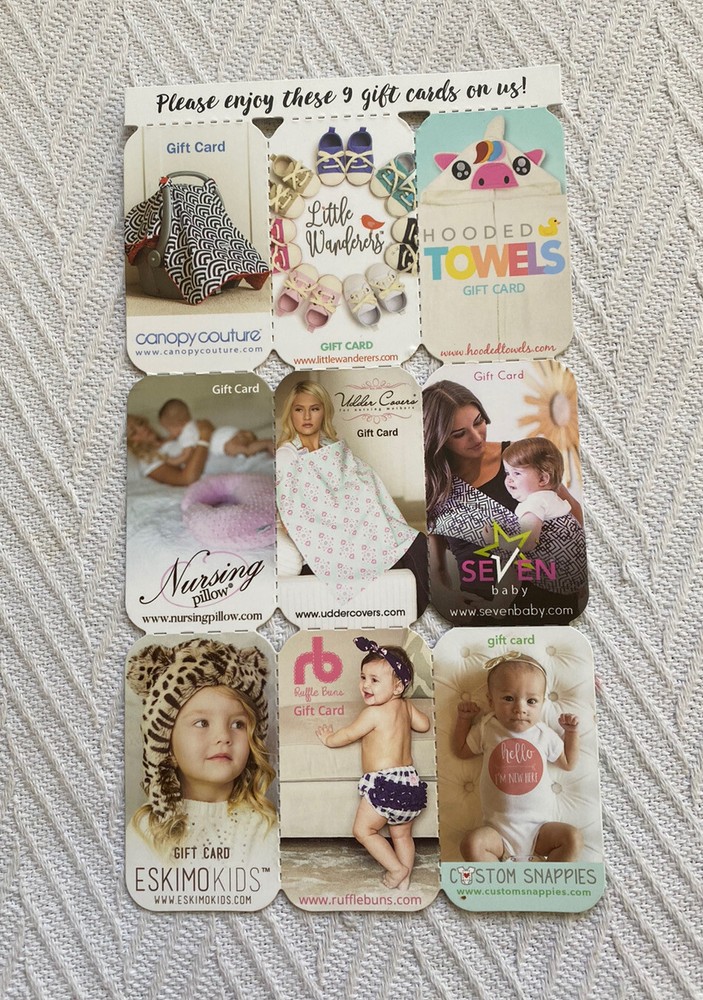 9 Gift Card Nursing Cover Pillow Baby Sling Carseat Canopy $390-$405 Value-image