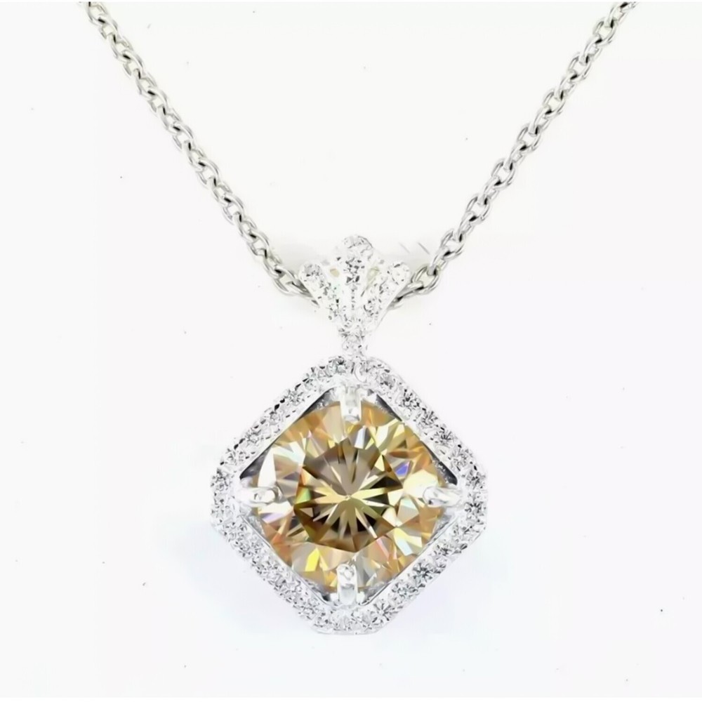 5.50 Ct Champagne Diamond Pendant 925 Silver Gift for Women Black Friday