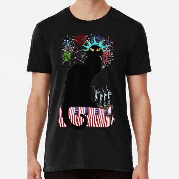 Lady Liberty - Patriotic Le Chat Noir Great Gift Idea Premium T-Shirt S-5XL