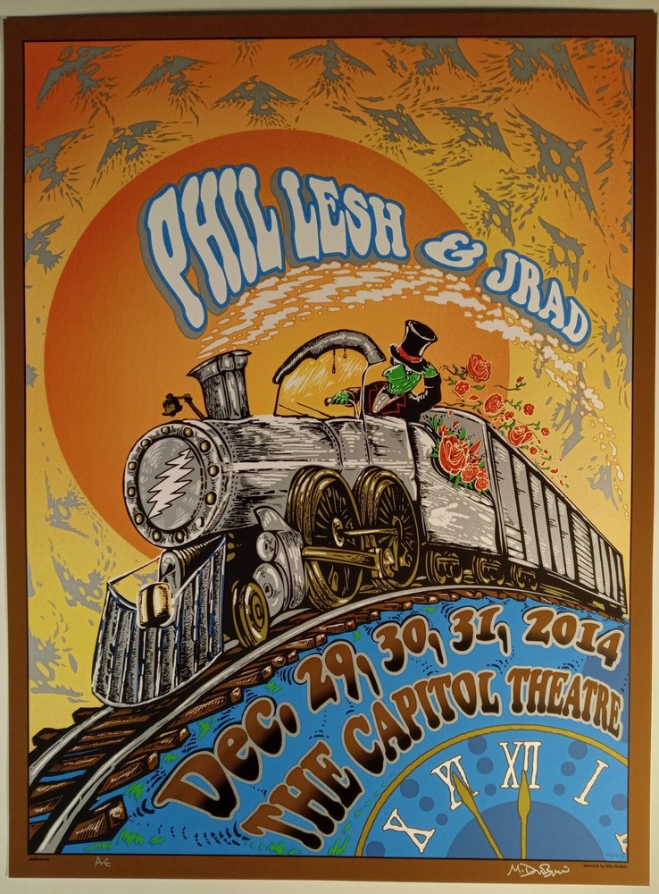 Phil Lesh & JRAD 2014 NYE Capitol Theatre Grateful Dead Poster Signed by Mike Dubois-image