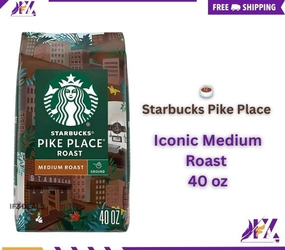 Starbucks Pike Place Medium Roast Ground Coffee 40oz Bag Free Shipping