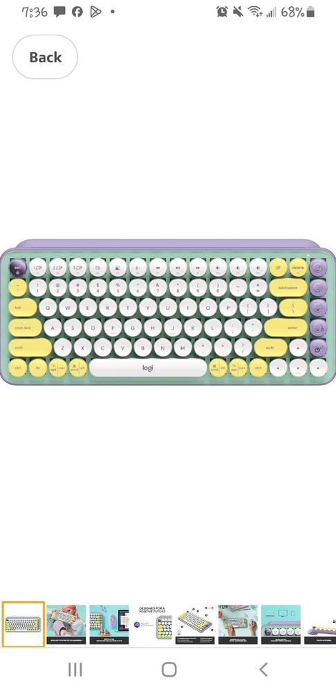 Logitech POP Keys Wireless Mechanical Emoji Keyboard - Daydream, English - US