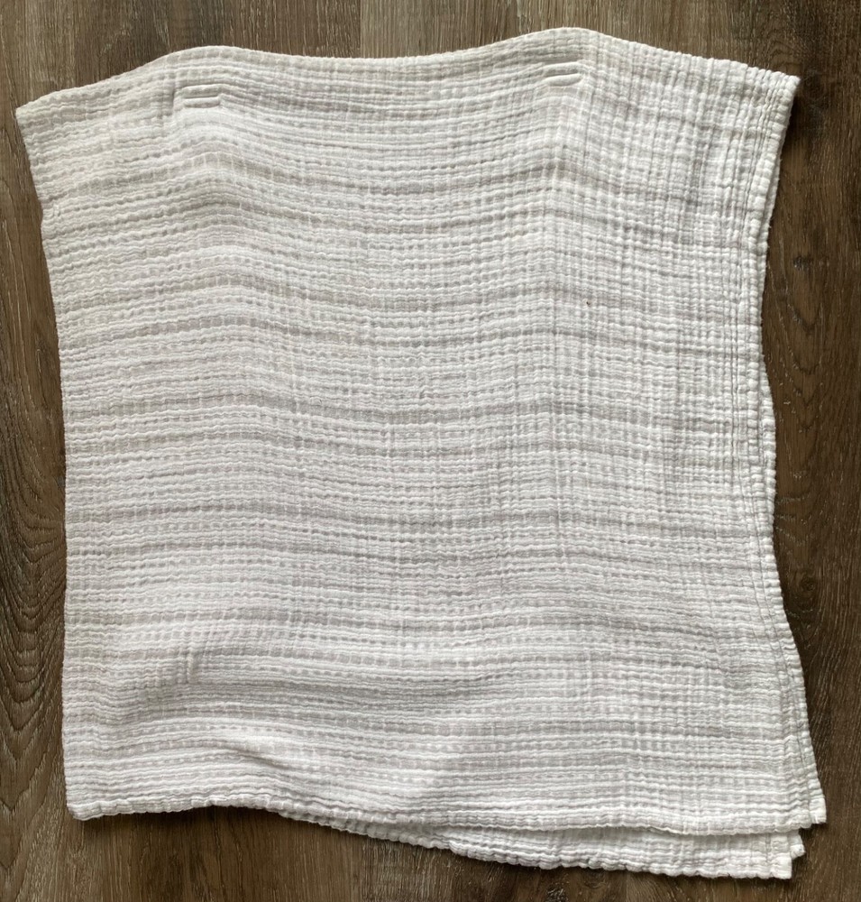 Aden + Anais Essentials White & Gray Striped Muslin Swaddle Blanket