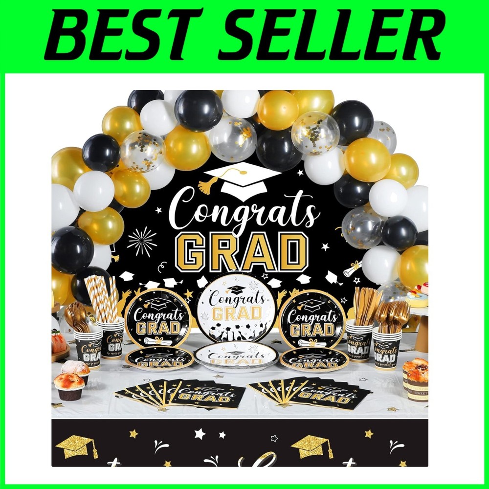 Elegant Class of 2025 Graduation Party Kit with 277 Decorations