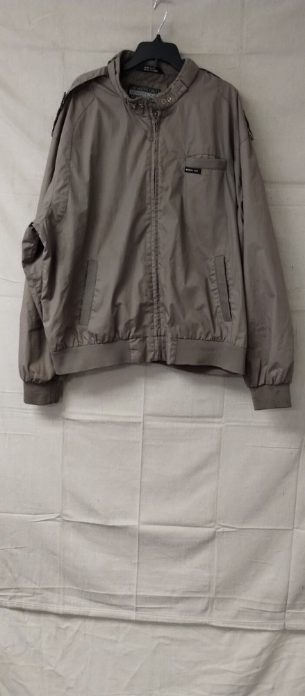 Members Only Mens Brown Bomber Jacket with Racer Logo Full Zip Long Sleeve-image