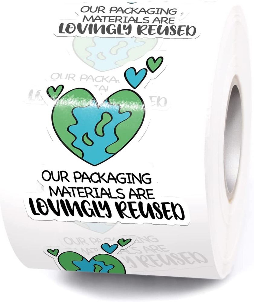 Cute Our Packaging Materials Are Lovingly Reused Small Business Stickers,Recycle