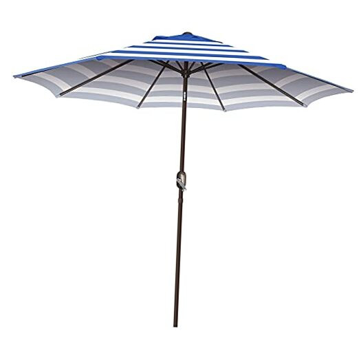 7.5Ft UV Protection Pool Patio Umbrella with 9Ft Heavy Blue Stripe Base