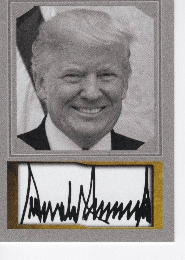 DONALD J TRUMP ~  Presidential ACEO Portrait D. Gordon Facs Auto  * NM+ #45