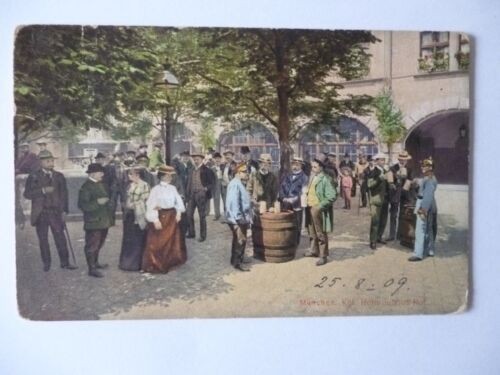 Ansichtskarte München Kgl. Hofbräuhaus Hof um 1900 Personen  (Nr.701)