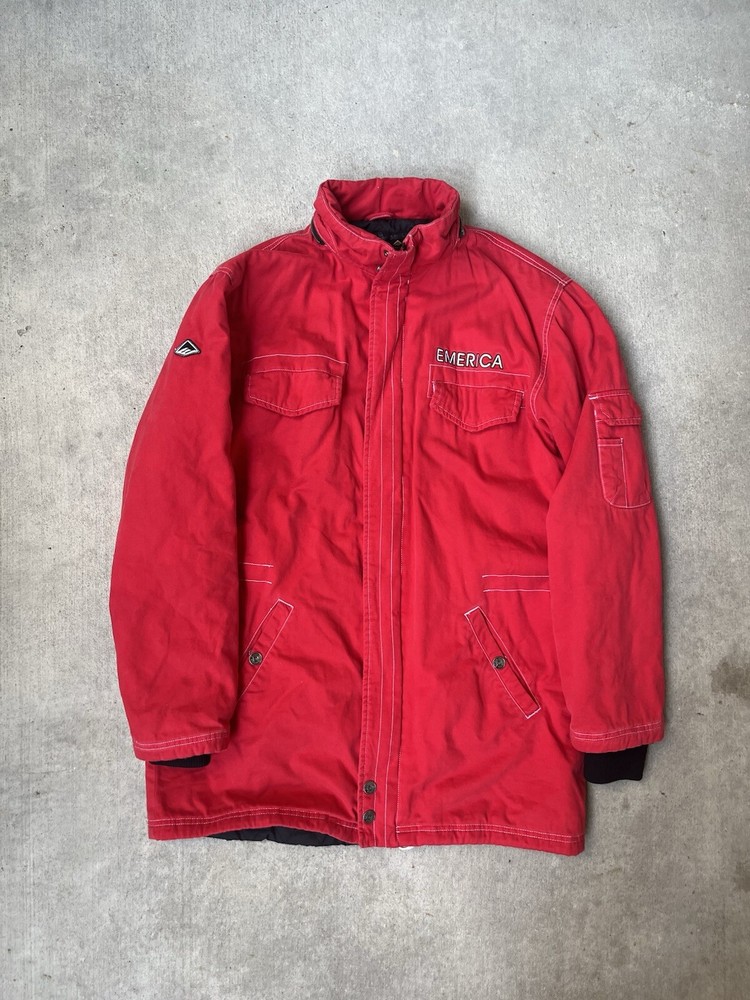 Emerica Skate Vtg Y2K Men’s Red Zip Up Retro Classic Grunge Jacket M 24x32
