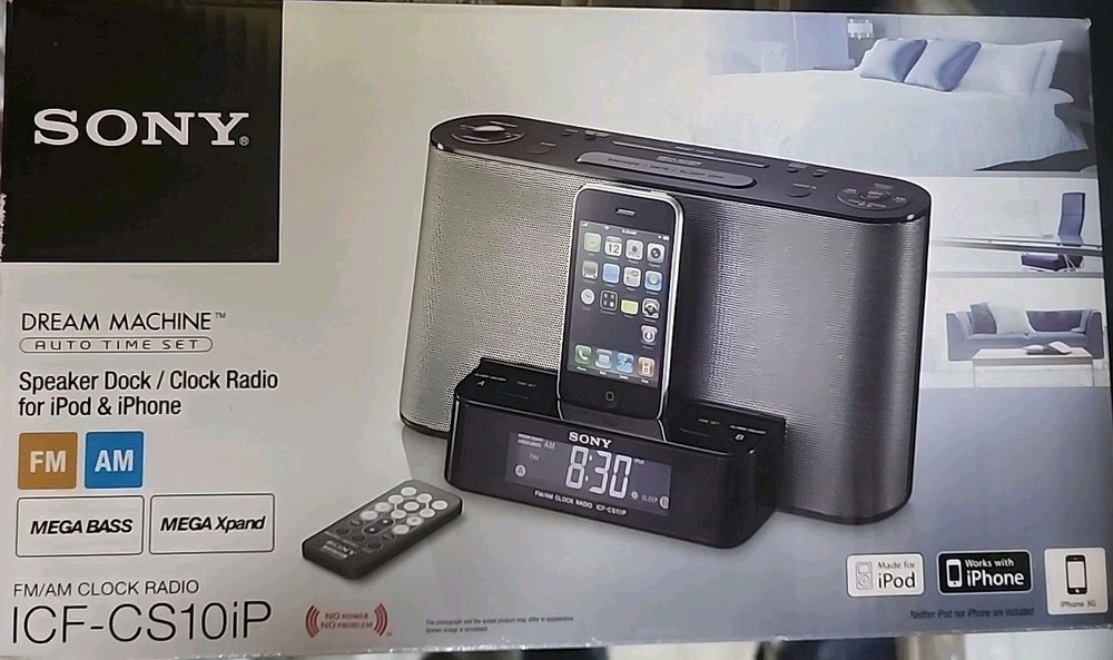 Sony ICF-CS10IP Audio Dock with Clock and Radio for iPhone/iPod - Black