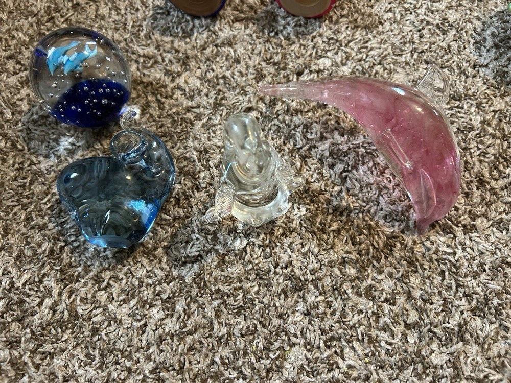 Vintage Glass Paperweight Lot Of Four