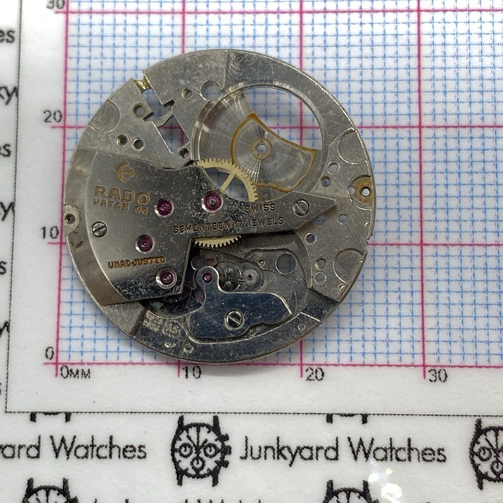 Vintage Rado Watch Movement Repair Parts Watchmaker 17 Jewels Swiss AS 1525 1526
