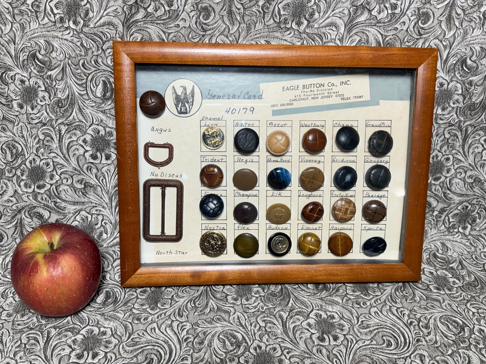 RARE 1950 Eagle Button Company Salesman Sample Card Sewing New Jersey MCM