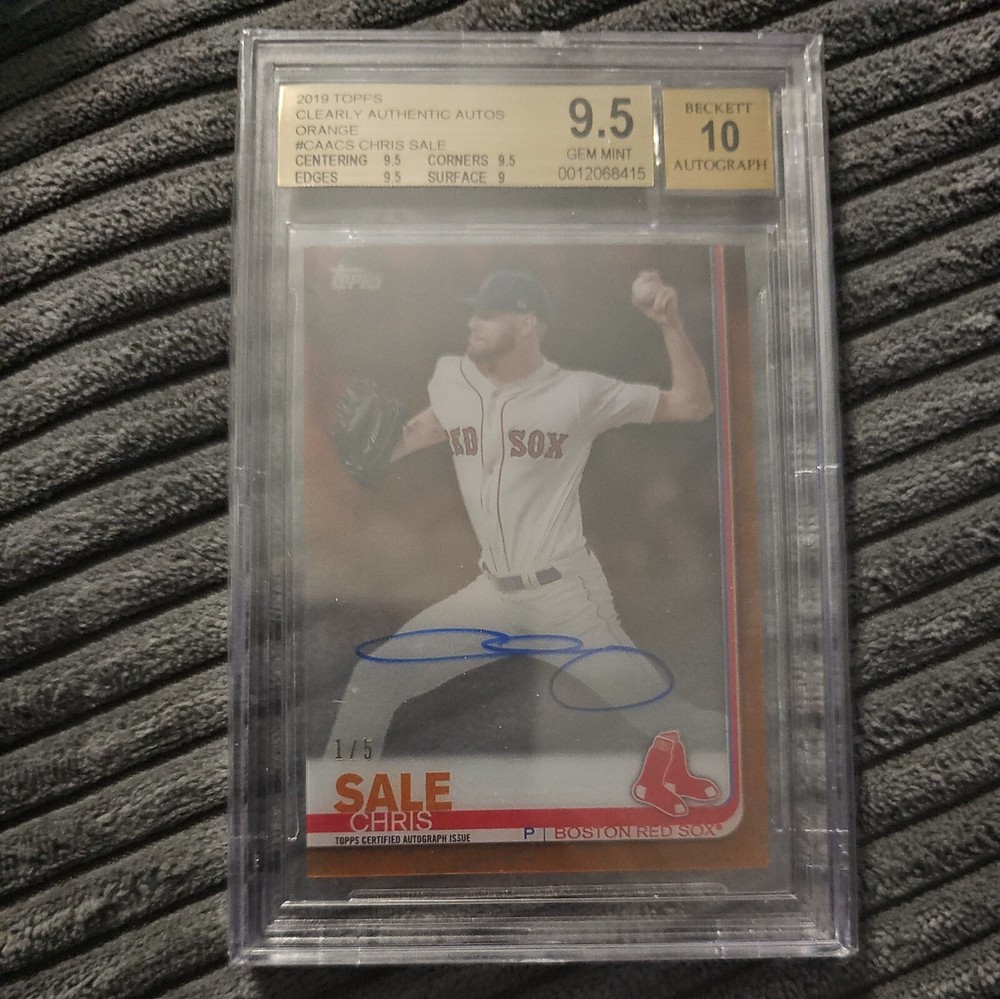 Graded 2019 Topps Clearly Authentic Chris Sale #CAA-CS Auto BGS 9.5/10