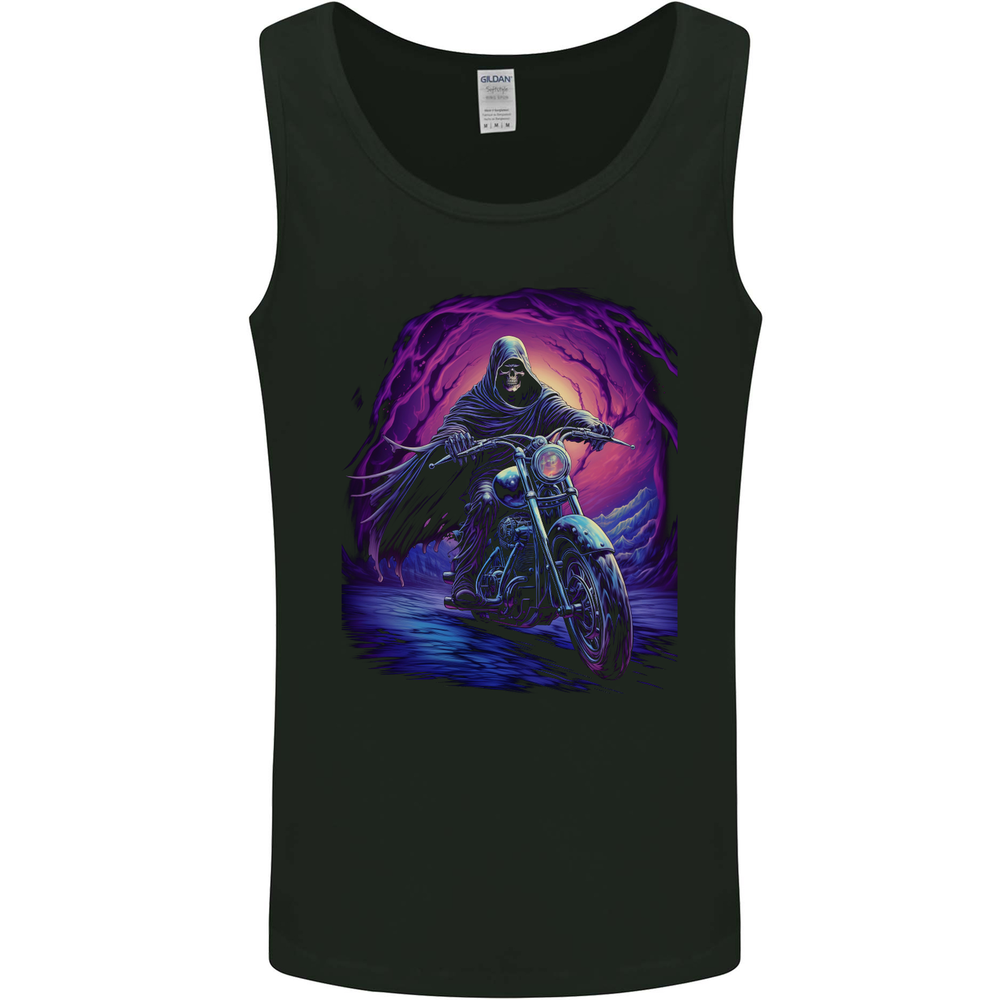 Skull Biker Motorcycle Motorbike Grim Reaper 13 Mens Vest Tank Top