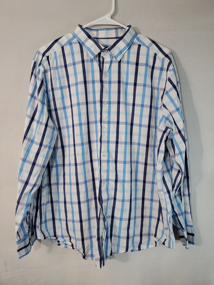 ALFANI Button Up Shirt Men’s Size XL Slim Fit Stretch Designer Preppy