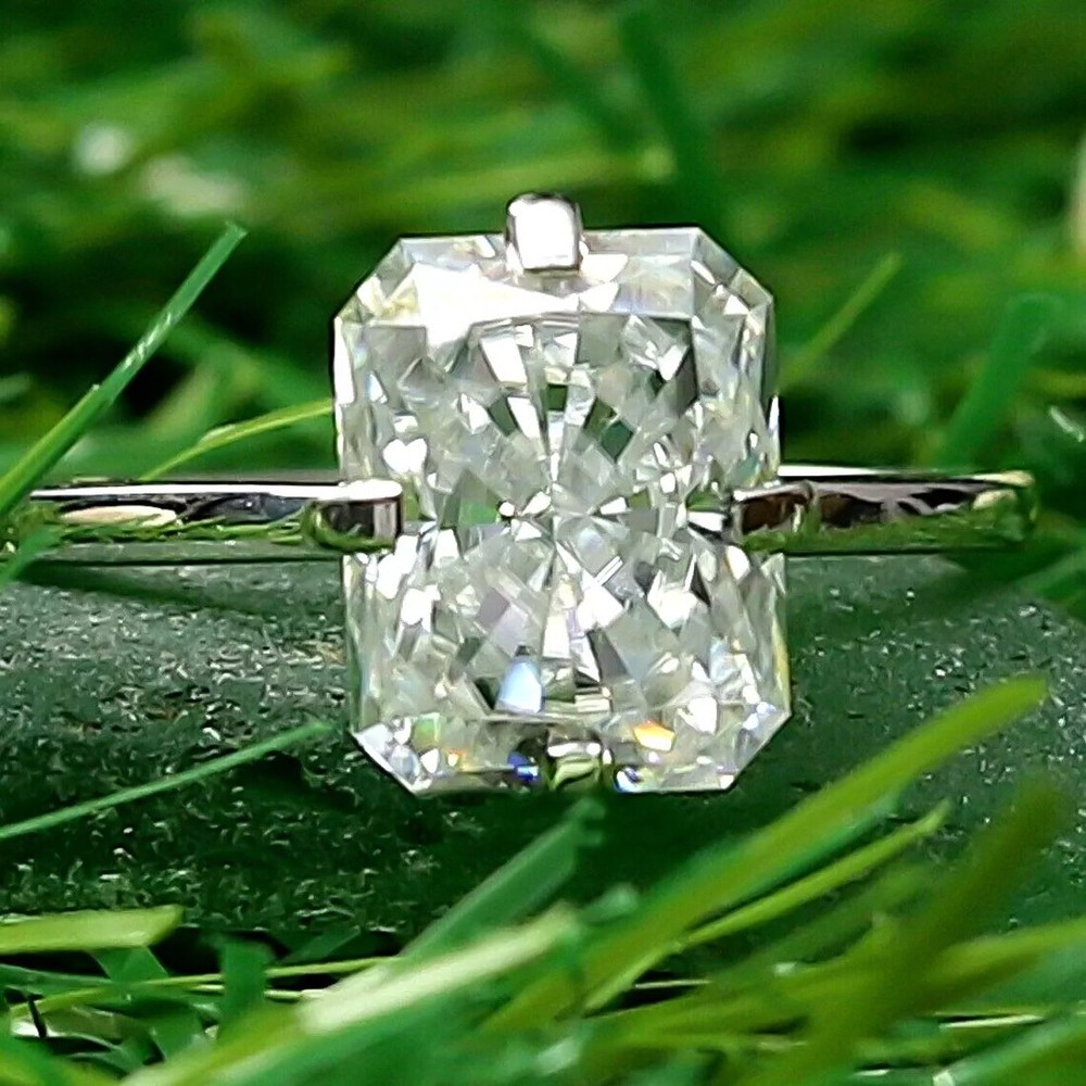 8.15 Ct Radiant Cut White Certified Solitaire Diamond 925 Sterling Silver Ring