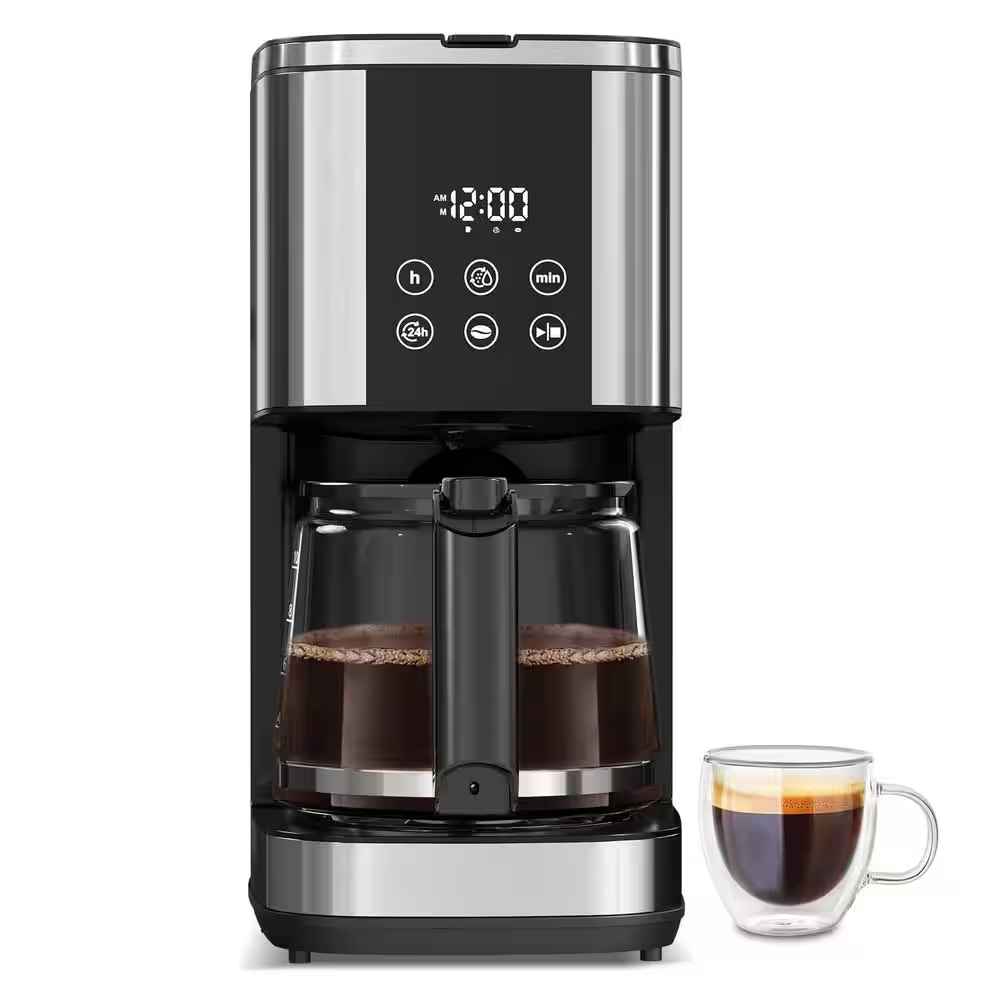 10-Cup Black Programmable Drip Coffee Maker with Glass Carafe & Auto Shut Off
