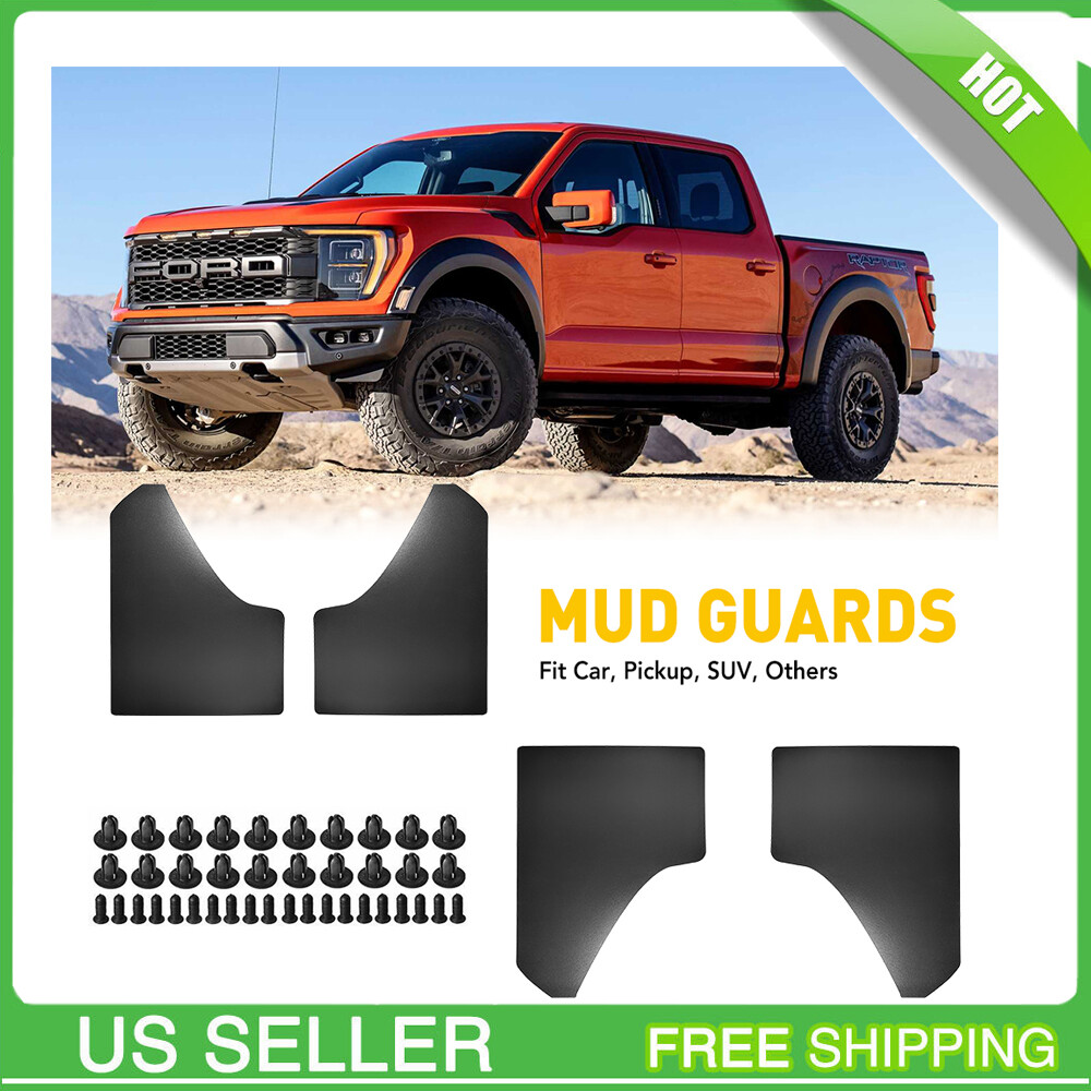 Universal Car Mud Guards Splash Protectors for Front & Rear Set of 4 Pieces