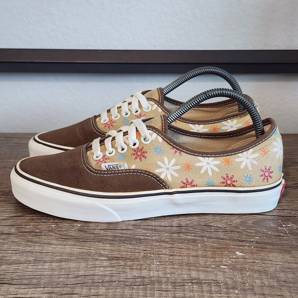 Vans Authentic Mens Skate Shoes Size 8 Brown Casual Sneakers