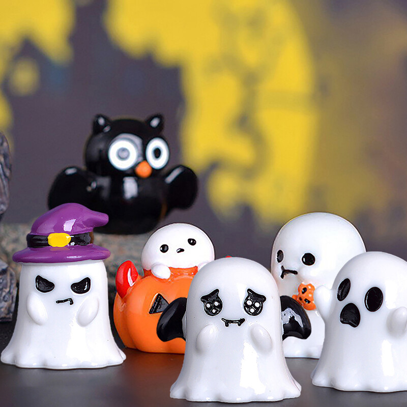 Halloween Mini Fairy Garden Ornaments Cute Pumpkin Ghost Vampire Decoration