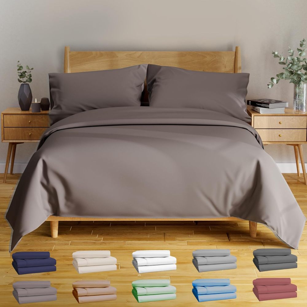 Luxury Series Queen Sheet Set - 100% Pure Viscose Derived from Bamboo Sheets Que