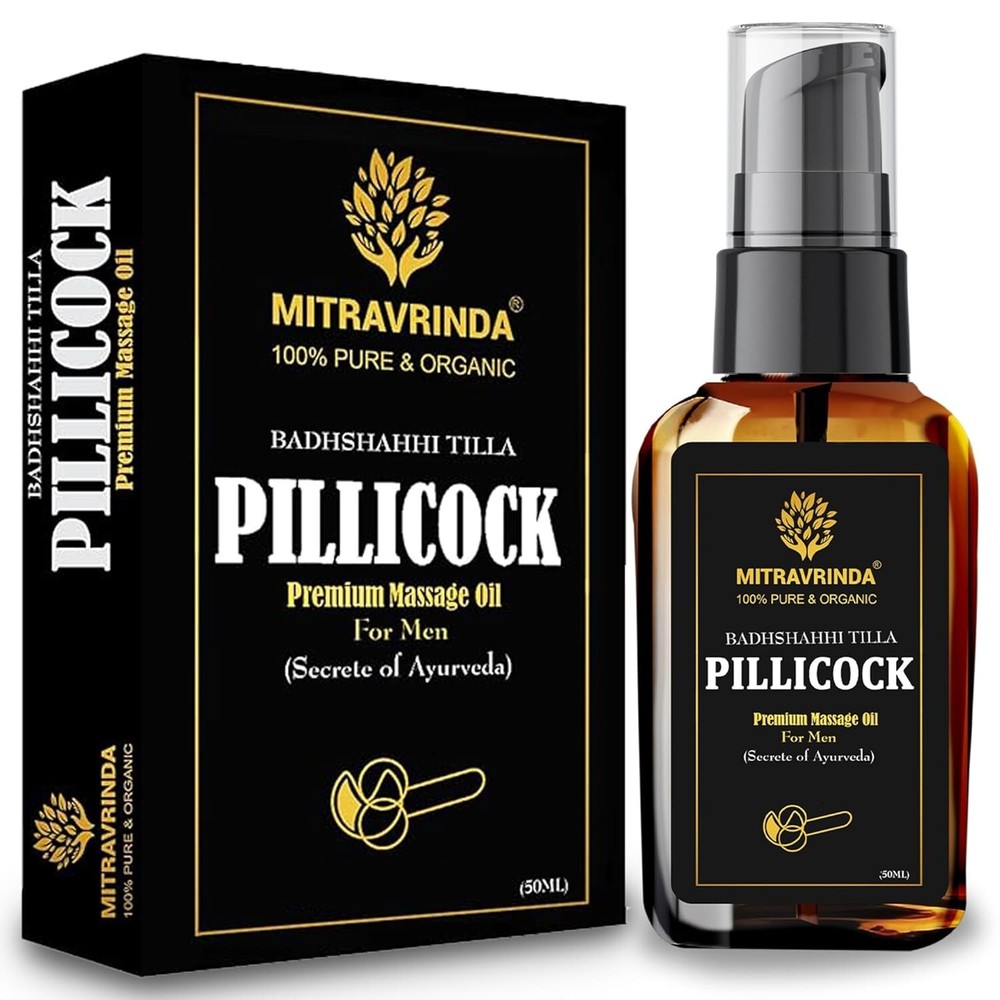 Pillicock Ayurvedic Massage Oil for Men Natural Formula to Lift-Up