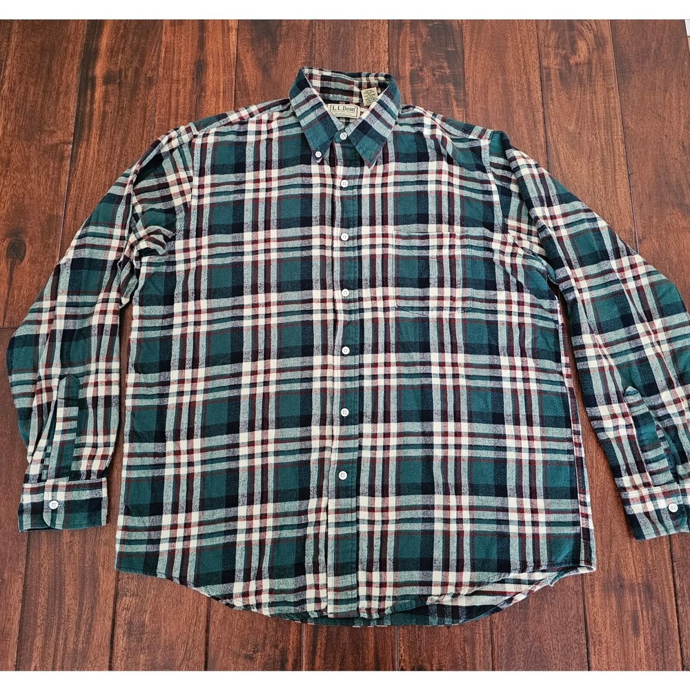 LL Bean plaid  flannel shirts size L
