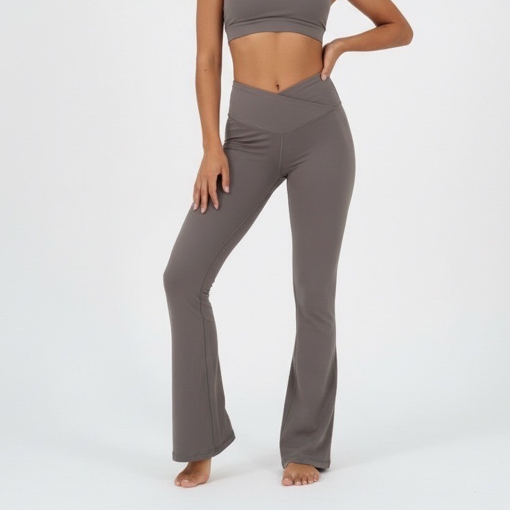 Offline by Aerie Real Me Leggings Womens XS Brown Stretch High Waist Flare Leg
